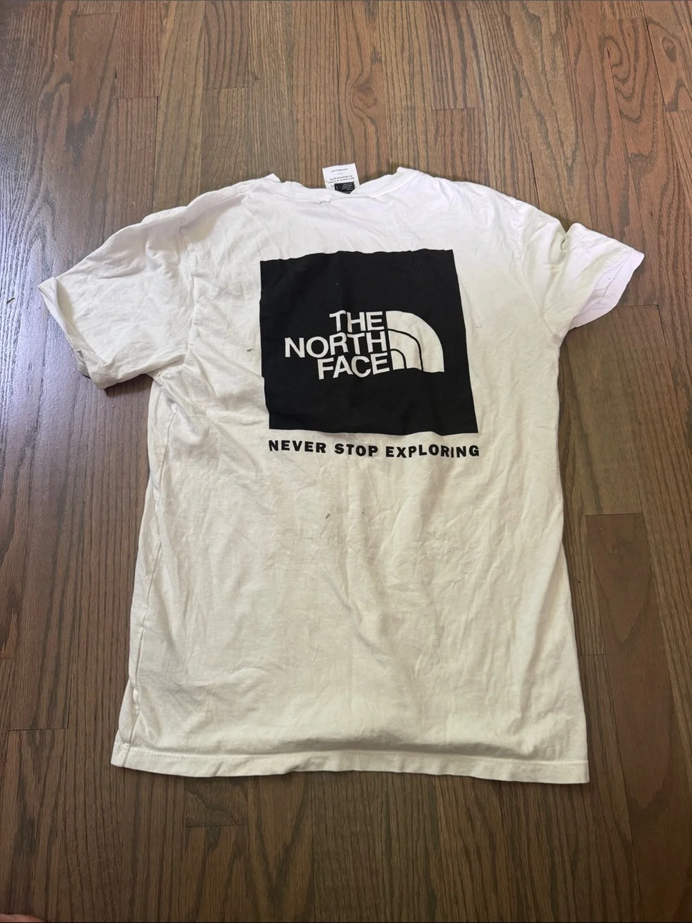The North Face Men’s White Short-Sleeve Logo Tee with Black Graphic